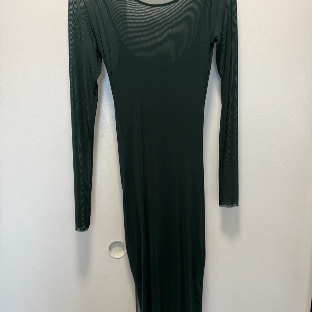 Forever 21 Deep Green Long Sleeve Dress
